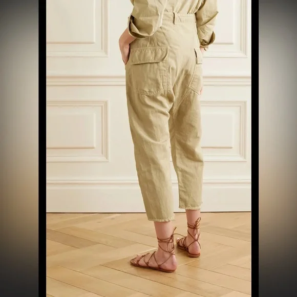 Nili Lotan Cropped Mustard Yellow Women's Pants